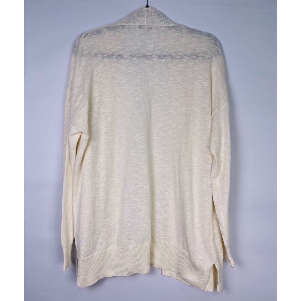 Madewell Ivory Open Front Long Knit Cardigan with Pockets Size M - Picture 5 of 9